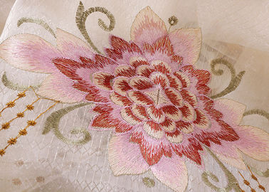 Beau tissu contemporain de rideau en tissus brodés de polyester